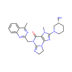 Cc1nc(CN2C(=O)c3c(nc(N4CCC[C@@H](N)C4)n3C)N3CCN=C23)nc2ccccc12 ZINC000168373344