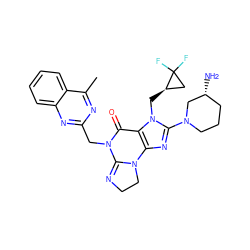 Cc1nc(CN2C(=O)c3c(nc(N4CCC[C@@H](N)C4)n3C[C@@H]3CC3(F)F)N3CCN=C23)nc2ccccc12 ZINC000168371148