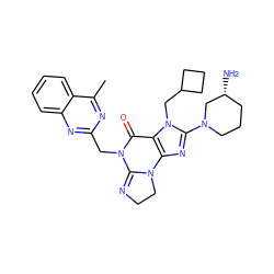 Cc1nc(CN2C(=O)c3c(nc(N4CCC[C@@H](N)C4)n3CC3CCC3)N3CCN=C23)nc2ccccc12 ZINC000168369273