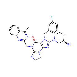 Cc1nc(CN2C(=O)c3c(nc(N4CCC[C@@H](N)C4)n3Cc3cccc(F)c3)N3CCN=C23)nc2ccccc12 ZINC000169701445