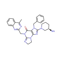 Cc1nc(CN2C(=O)c3c(nc(N4CCC[C@@H](N)C4)n3Cc3ccccc3)N3CCN=C23)nc2ccccc12 ZINC000168374136