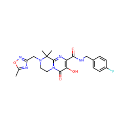 Cc1nc(CN2CCn3c(nc(C(=O)NCc4ccc(F)cc4)c(O)c3=O)C2(C)C)no1 ZINC000035017645