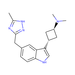 Cc1nc(Cc2ccc3[nH]cc([C@H]4C[C@H](N(C)C)C4)c3c2)n[nH]1 ZINC000299805851