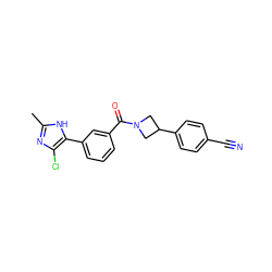 Cc1nc(Cl)c(-c2cccc(C(=O)N3CC(c4ccc(C#N)cc4)C3)c2)[nH]1 ZINC000142882207