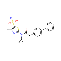 Cc1nc(N(C(=O)Cc2ccc(-c3ccccc3)cc2)C2CC2)sc1S(N)(=O)=O ZINC000034578119