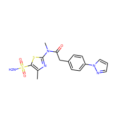 Cc1nc(N(C)C(=O)Cc2ccc(-n3cccn3)cc2)sc1S(N)(=O)=O ZINC000115405872