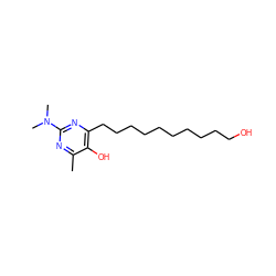 Cc1nc(N(C)C)nc(CCCCCCCCCCO)c1O ZINC000095555219