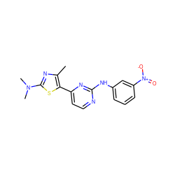 Cc1nc(N(C)C)sc1-c1ccnc(Nc2cccc([N+](=O)[O-])c2)n1 ZINC000013559873