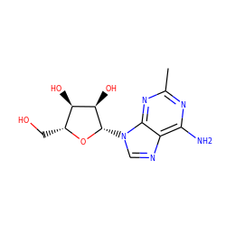 Cc1nc(N)c2ncn([C@@H]3O[C@H](CO)[C@@H](O)[C@H]3O)c2n1 ZINC000005931502