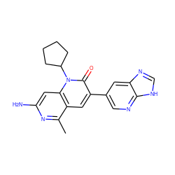 Cc1nc(N)cc2c1cc(-c1cnc3[nH]cnc3c1)c(=O)n2C1CCCC1 ZINC000103260633