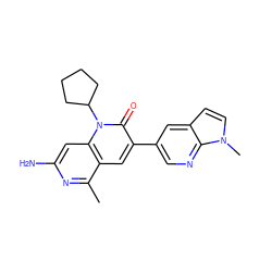 Cc1nc(N)cc2c1cc(-c1cnc3c(ccn3C)c1)c(=O)n2C1CCCC1 ZINC000103260631