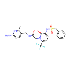 Cc1nc(N)ccc1CNC(=O)Cn1c(C(F)(F)F)ccc(NS(=O)(=O)Cc2ccccc2)c1=O ZINC000029417300