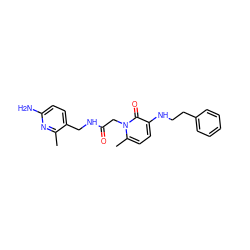 Cc1nc(N)ccc1CNC(=O)Cn1c(C)ccc(NCCc2ccccc2)c1=O ZINC000027898939