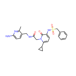 Cc1nc(N)ccc1CNC(=O)Cn1c(C2CC2)ccc(NS(=O)(=O)Cc2ccccc2)c1=O ZINC000029417298