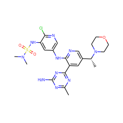 Cc1nc(N)nc(-c2cc([C@@H](C)N3CCOCC3)cnc2Nc2cnc(Cl)c(NS(=O)(=O)N(C)C)c2)n1 ZINC000168747657