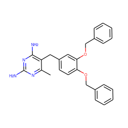 Cc1nc(N)nc(N)c1Cc1ccc(OCc2ccccc2)c(OCc2ccccc2)c1 ZINC000013472736