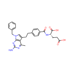 Cc1nc(N)nc2c1c(CCc1ccc(C(=O)N[C@@H](CCC(=O)O)C(=O)O)cc1)cn2Cc1ccccc1 ZINC000013814088