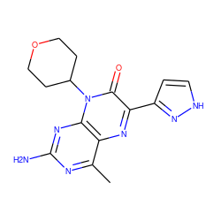 Cc1nc(N)nc2c1nc(-c1cc[nH]n1)c(=O)n2C1CCOCC1 ZINC000064549152