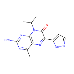 Cc1nc(N)nc2c1nc(-c1ccn[nH]1)c(=O)n2C(C)C ZINC000064540034