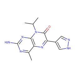 Cc1nc(N)nc2c1nc(-c1cn[nH]c1)c(=O)n2C(C)C ZINC000058638466