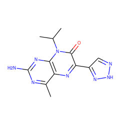 Cc1nc(N)nc2c1nc(-c1cn[nH]n1)c(=O)n2C(C)C ZINC000064540127