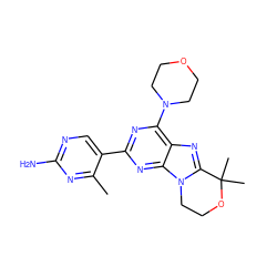 Cc1nc(N)ncc1-c1nc(N2CCOCC2)c2nc3n(c2n1)CCOC3(C)C ZINC000149646054