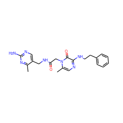 Cc1nc(N)ncc1CNC(=O)Cn1c(C)cnc(NCCc2ccccc2)c1=O ZINC000013440767