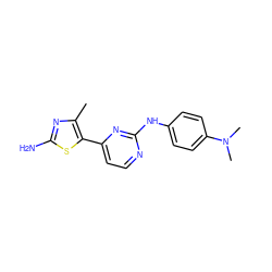 Cc1nc(N)sc1-c1ccnc(Nc2ccc(N(C)C)cc2)n1 ZINC000013559880