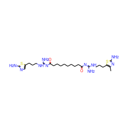 Cc1nc(N)sc1CCCN/C(N)=N/C(=O)CCCCCCCCC(=O)/N=C(\N)NCCCc1cnc(N)s1 ZINC000095552396