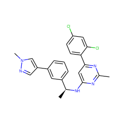 Cc1nc(N[C@@H](C)c2cccc(-c3cnn(C)c3)c2)cc(-c2ccc(Cl)cc2Cl)n1 ZINC000205847793