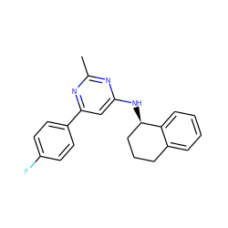 Cc1nc(N[C@@H]2CCCc3ccccc32)cc(-c2ccc(F)cc2)n1 ZINC000653778406