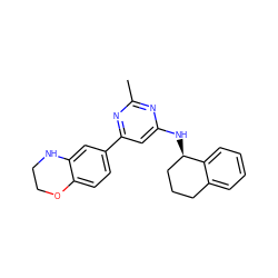 Cc1nc(N[C@@H]2CCCc3ccccc32)cc(-c2ccc3c(c2)NCCO3)n1 ZINC000653762413