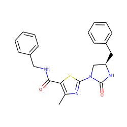 Cc1nc(N2C[C@@H](Cc3ccccc3)NC2=O)sc1C(=O)NCc1ccccc1 ZINC000103233538