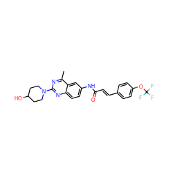 Cc1nc(N2CCC(O)CC2)nc2ccc(NC(=O)/C=C/c3ccc(OC(F)(F)F)cc3)cc12 ZINC000084618675