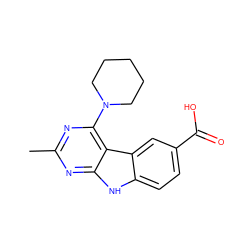 Cc1nc(N2CCCCC2)c2c(n1)[nH]c1ccc(C(=O)O)cc12 ZINC000141718049