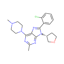 Cc1nc(N2CCN(C)CC2)c2nc(-c3ccccc3Cl)n([C@@H]3CCOC3)c2n1 ZINC000084712957