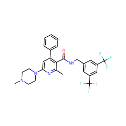 Cc1nc(N2CCN(C)CC2)cc(-c2ccccc2)c1C(=O)NCc1cc(C(F)(F)F)cc(C(F)(F)F)c1 ZINC000071329424