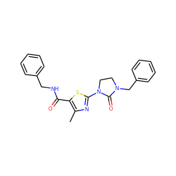 Cc1nc(N2CCN(Cc3ccccc3)C2=O)sc1C(=O)NCc1ccccc1 ZINC000103233536