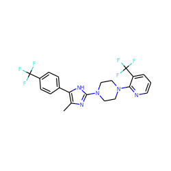 Cc1nc(N2CCN(c3ncccc3C(F)(F)F)CC2)[nH]c1-c1ccc(C(F)(F)F)cc1 ZINC000028953851