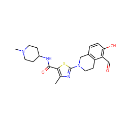 Cc1nc(N2CCc3c(ccc(O)c3C=O)C2)sc1C(=O)NC1CCN(C)CC1 ZINC000221062567