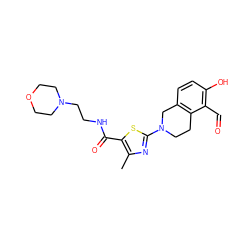 Cc1nc(N2CCc3c(ccc(O)c3C=O)C2)sc1C(=O)NCCN1CCOCC1 ZINC000221062651