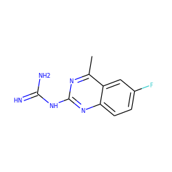 Cc1nc(NC(=N)N)nc2ccc(F)cc12 ZINC001772658210