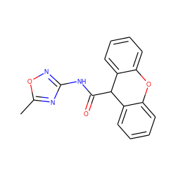 Cc1nc(NC(=O)C2c3ccccc3Oc3ccccc32)no1 ZINC000013985169