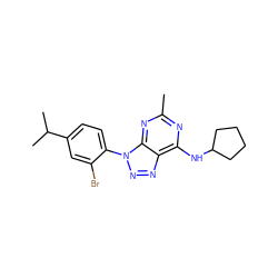 Cc1nc(NC2CCCC2)c2nnn(-c3ccc(C(C)C)cc3Br)c2n1 ZINC000013794753