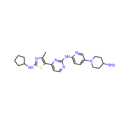 Cc1nc(NC2CCCC2)sc1-c1ccnc(Nc2ccc(N3CCC(N)CC3)cn2)n1 ZINC001772656324