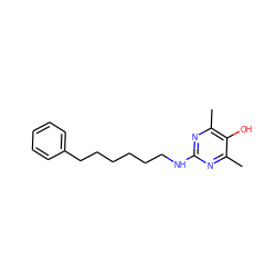 Cc1nc(NCCCCCCc2ccccc2)nc(C)c1O ZINC000001551785