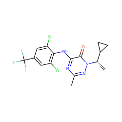 Cc1nc(Nc2c(Cl)cc(C(F)(F)F)cc2Cl)c(=O)n([C@@H](C)C2CC2)n1 ZINC000049112373