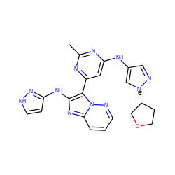 Cc1nc(Nc2cnn([C@@H]3CCOC3)c2)cc(-c2c(Nc3cc[nH]n3)nc3cccnn23)n1 ZINC000095555262