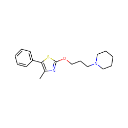 Cc1nc(OCCCN2CCCCC2)sc1-c1ccccc1 ZINC000064548747