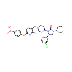 Cc1nc(Oc2ccc(C(=O)O)cc2)ccc1CN1CCC(N2C(=O)N(C3CCOCC3)C[C@H]2c2cccc(Cl)c2)CC1 ZINC000096285396